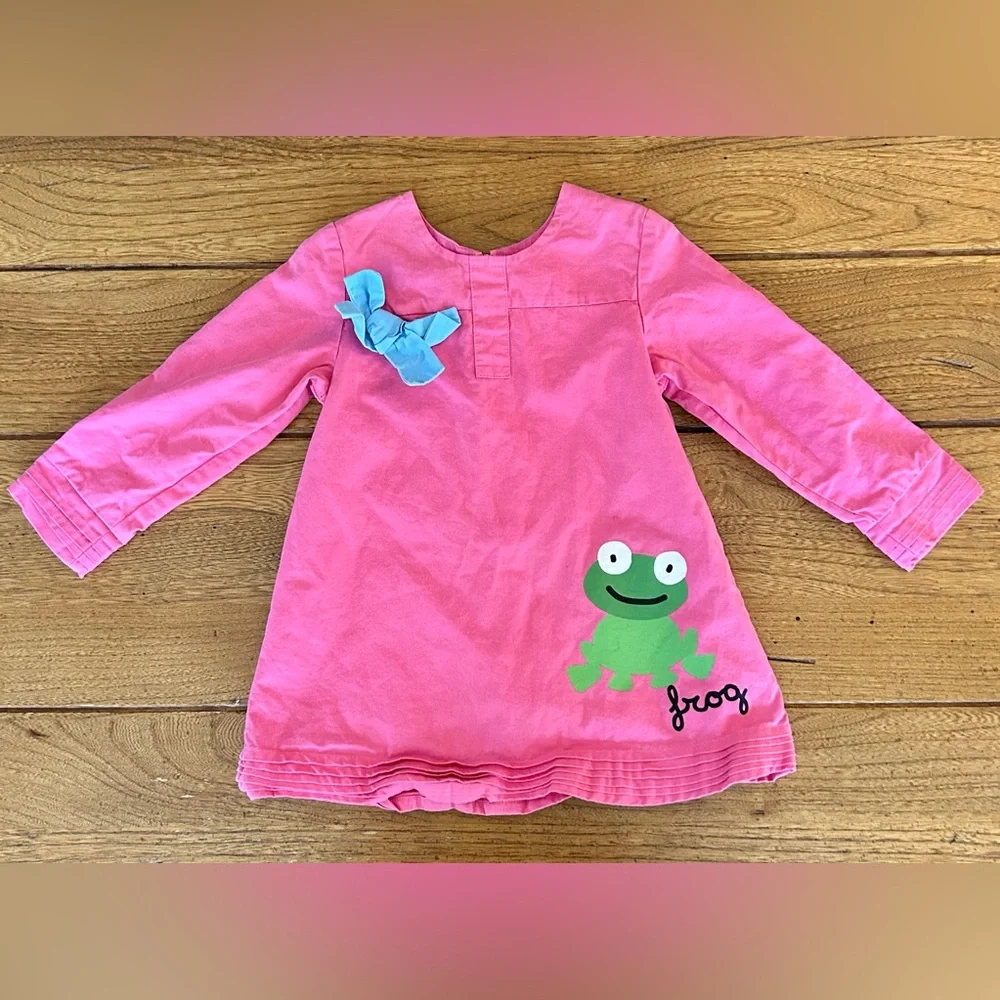 Lourdes Pink dress with frog size 24 mths